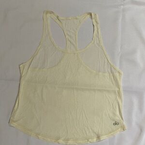 ALO Yoga Ivory Sheer Racerback Tank XS